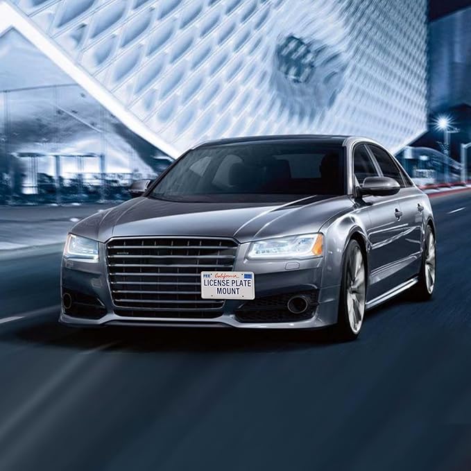 License Plate Holder Front Bracket No Drill Tow Hook Mount Anti-Theft License Plate Frame Compatible with Audi A4 A5 A7 S4 S5 S7 RS5 RS7 etc