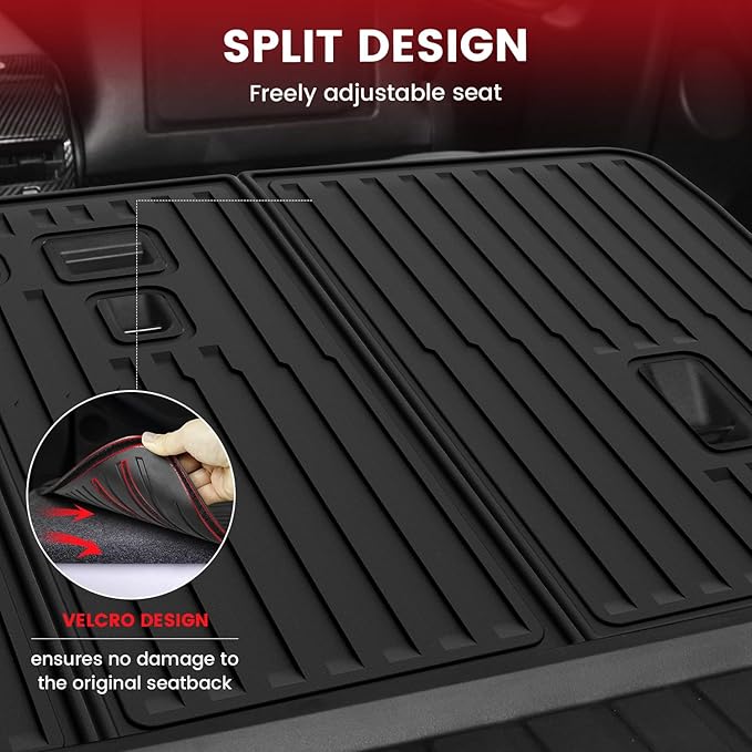 LASFIT 10PCS Floor Mats for Tesla Model Y Juniper 2025/2026 TPE Custom Fit All Weather Model Y Juniper Accessories Cargo Mat Waterproof Trunk Mats Full Set