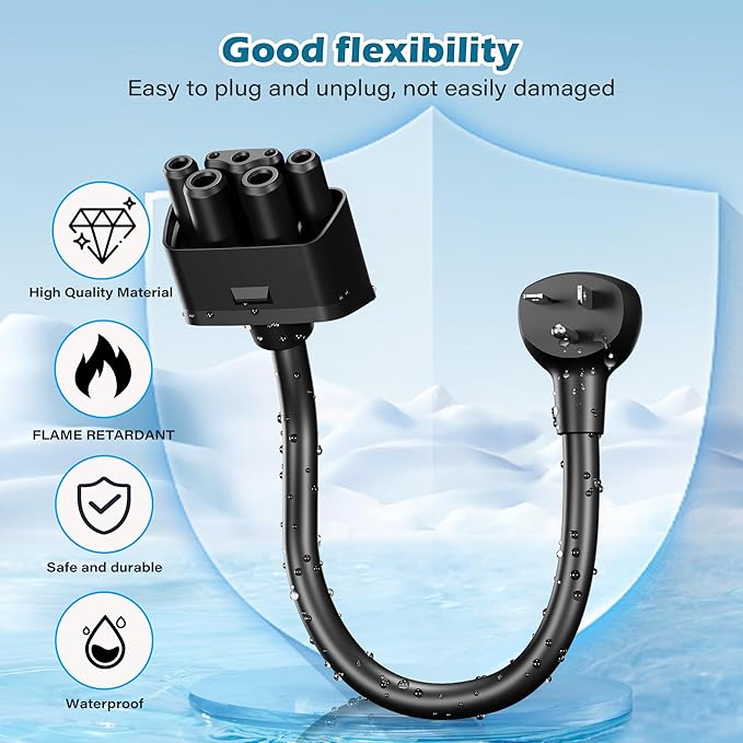 HiFind NEMA 6-20 Adapter Plug for Tesla Gen 2 Mobile Charger 1 Ft, Connect Tesla Portable Charger to 6-20P Outlet,240V 20A for EV Model S/3/X/Y with 5-15P to 5-15R/5-20R/6-15R/6-20R 4-in-1 Adapter-ETL