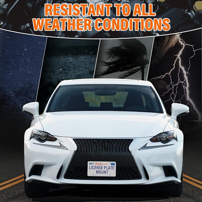 Front License Plate Holder No-Drill License Plate Bracket Mount Anti-Theft Frame Replacement Frames Compatible with 2015-up Lexus RC,Install in Seconds