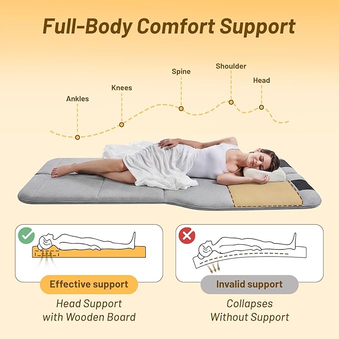 Car Bed for Ford Explorer, Foldable Non-Inflatable Memory Foam Camping Mattress, Thickened Portable SUV Trunk Sleeping Pad, Air Mattress Upgrade for Camping & Travel Essentials, With Storage Bag, Gray