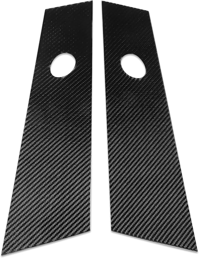 Carbon Fiber Sticker Car Pillar Posts Door Window Panel Cover Car Exterior Trim Compatible with Tesla Model 3 Accessories 2024 2025 Decorative Sticker Anti-Kick Film Protective Pad Style A