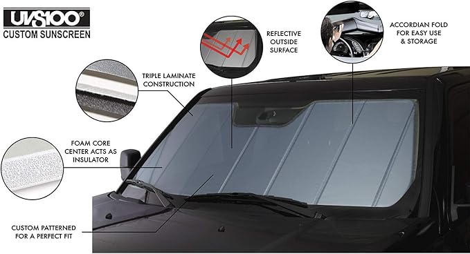 Covercraft UVS100 Custom Windshield Sunscreen for 2017-2026 Tesla 3 - Blue Metallic