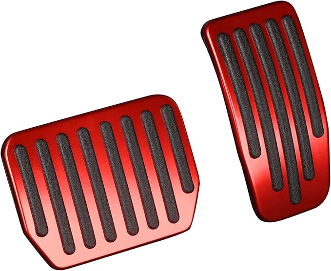Foot Pedal Pads Set for Tesla Model 3 Model Y, Non-Slip Performance Aluminum Car Accessories Brake & Accelerator Pedal Covers for Model 3/Y (Red)
