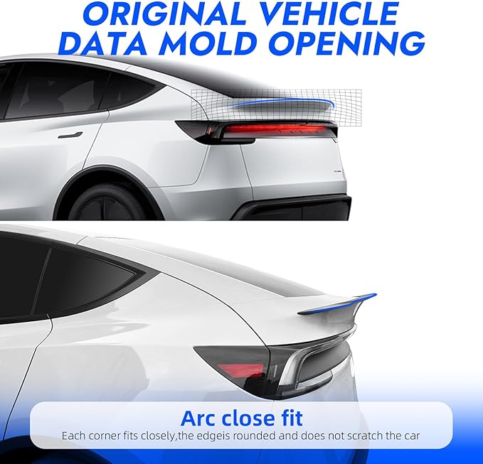 Spoiler for 2026 2025 Tesla Model Y Juniper ABS Material Rear Spoiler Wings Rear Trunk Lip 2025 2026 Tesla Model Y Juniper Accessories(Matte Carbon Fiber)
