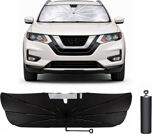 2026 Upgraded Car Windshield Sun Shade Umbrella - Custom-Fit for NIS-s-an Rogue 2014-2020 Umbrella Sunshade,Easy Install,UV Protection & Heat Reflective,Keep Interior Cooler with Storage Bag