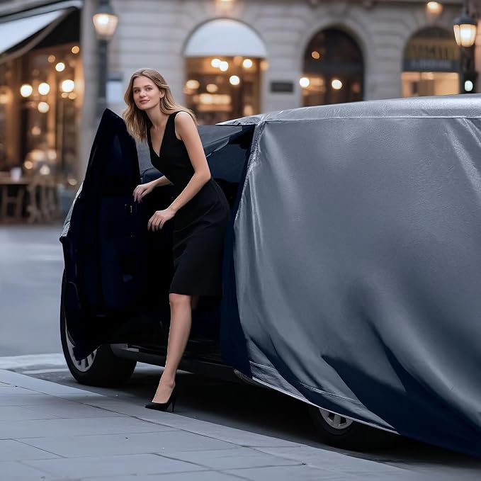Waterproof Tesla Model Y/Model Y Juniper(2020-2026) Car Cover with Breathable Vents, [2026 Upgrade] Premium Covers with Cotton Liner and Zipper Door, Sun Rain Snow Dust Uv Protection.(Gift with Towel)