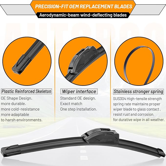 AUTOBOO 28"+16" Windshield Wipers Replacement for Nissan Altima 2018-2013 Maxima 2019-2017 -Original Factory Quality (Pack of 2)