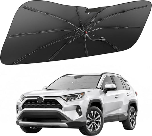 Zanch 2026 Upgraded Windshield Sun Shade Umbrella: Custom Fit for Toyota RAV4 2017-2026 Front Window Sunshade, Block UV Rays & Keep Car Cool, 1:1 Scan for RAV4, No Gaps & No Scratches.