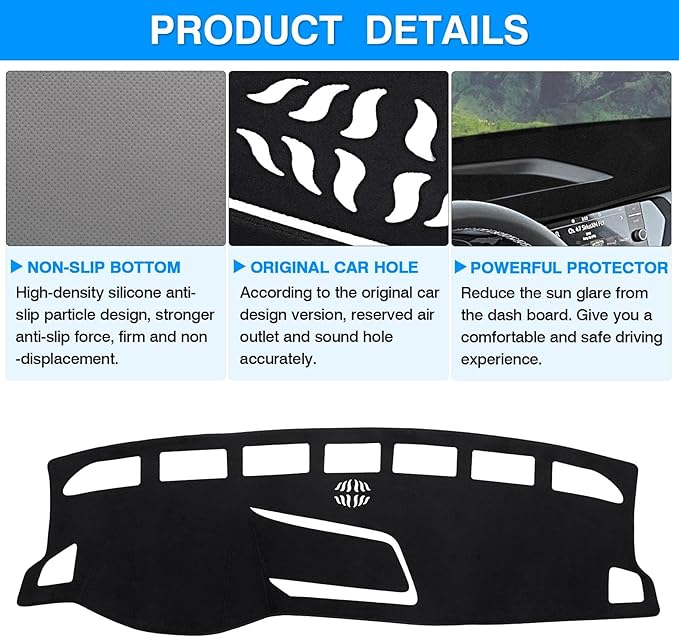 Autorder Dashboard Cover Mat for 2022-2025 2026 Volkswagen Taos S SE SEL Accessories Dash Cover Flannel Dash Mat Sunshade Glare UV Rays Protector