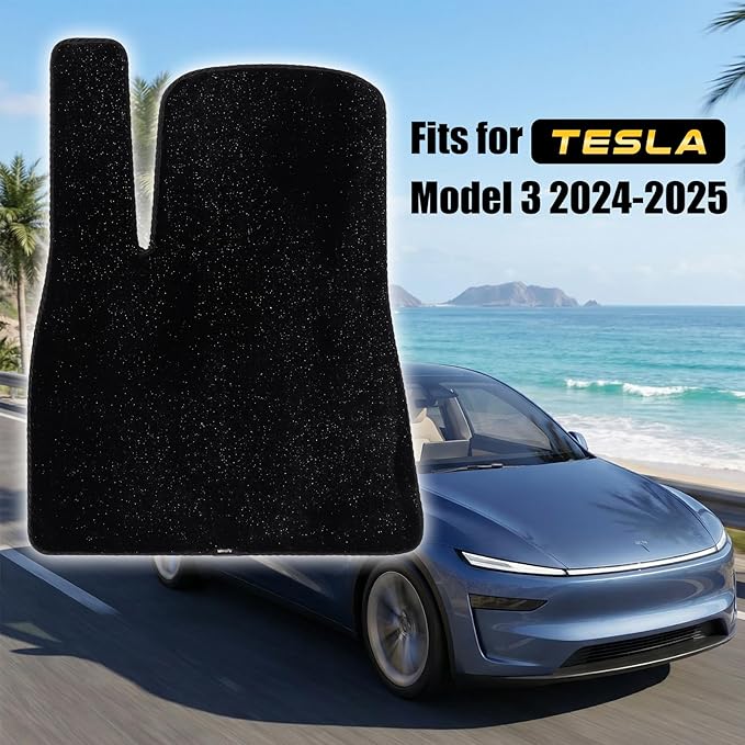 Floor Mats Fits for 2024-2025 Tesla Model 3, 3PCS 0.6" Thick Waterproof Anti-Slip Car Accessories, Premium Plush Odorless Floor Mats for 5-Seater, Noise-Reducing