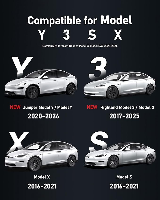 2026 Upgraded Accessories Compatible with Model Y Juniper Model 3 Highland X S, Ultra-Bright HD Car Door Lights Logo Projector, OEM Style Puddle Lights No Fade 3D Laser Car Welcome Ghost Light(4 Pack)