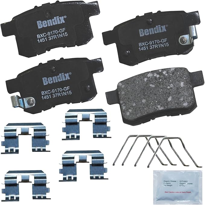 Bendix Priority1 CFC1451 Ceramic Rear Brake Pads for Acura TSX 2014-2009, Honda Accord 2017-2008