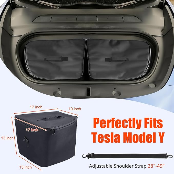 for Tesla Model Y Frunk Cooler Organizers, AYAMAYA Insulated & Leak Proof Camping Coolers, Portable Front Trunk Storage Bags with Lid and Strap for Tesla Model Y Accessories, Set of 2