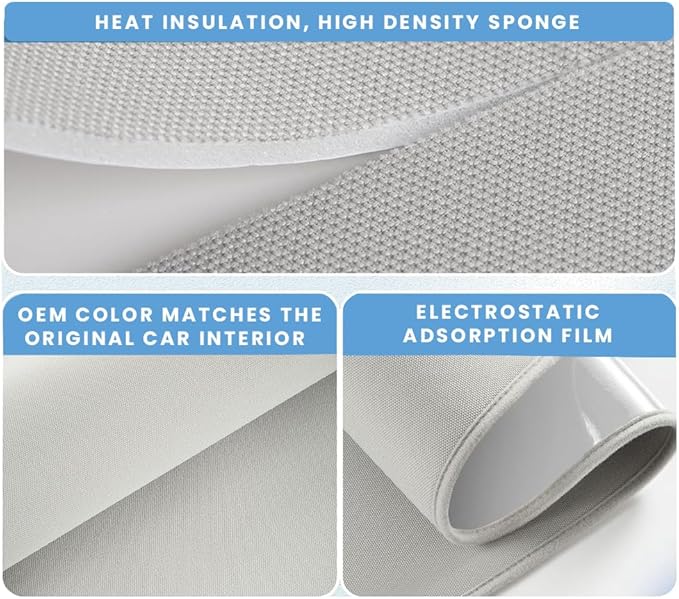 New Roof Sunshade Static Cling Electrostatic Adhesion Sunshade for Glass Roof Heat Insulation Compatible with Tesla Model 3