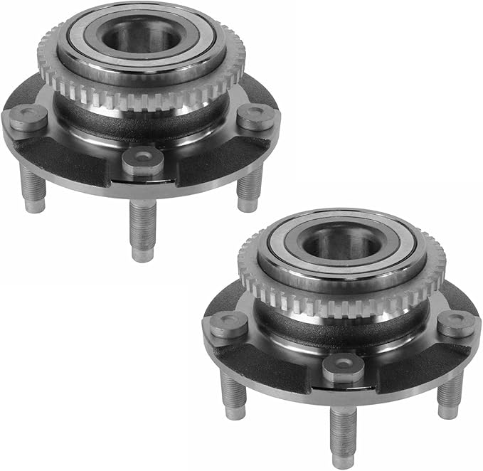 TRQ 2 Piece Front Wheel Bearing & Hub Assembly Set Compatible with 1994-2004 Ford Mustang