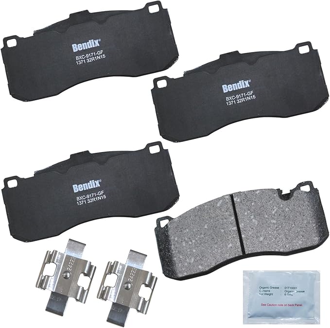 Bendix Priority1 CFC1371 Ceramic Front Brake Pads compatible with BMW 120i 2012, 125i 2008, 2011, 2013, 135i 2013-2008, 135is 2013, 323i 2009-2006, 325i 2013-2011, 328i 2013, 328i xDrive 2013