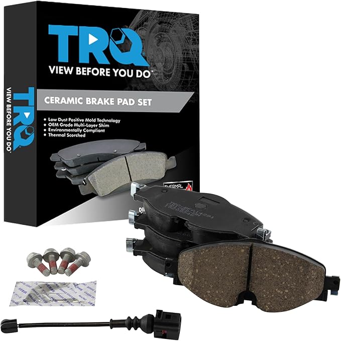 TRQ Front Ceramic Brake Pad Set Compatible with Audi A3 TT VW Golf GTI Jetta