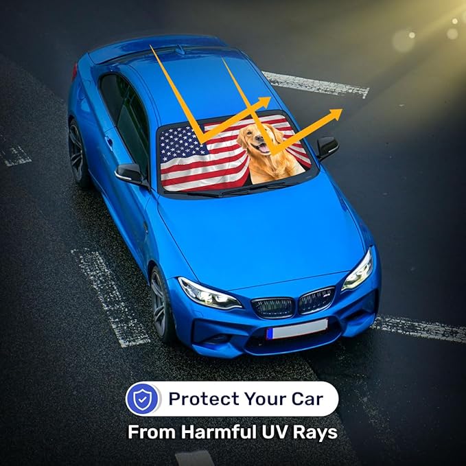 Horror Windshield Sun Shade for Car SUV Truck (55x30 Inches), Front Window Visor for Windows, Protector Blocks UV