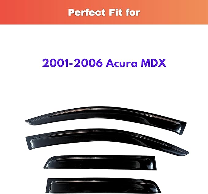 KPY Rain Guards Fit for 2001-2006 Acura MDX, Out-Channel Window Visors Vent Wind Deflectors 4PC, Car Accessories for 01-06 Acura MDX