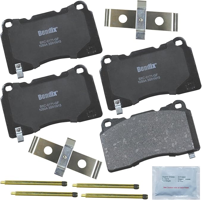 Bendix Priority1 CFC1050A Ceramic Front Brake Pads for Cadillac ATS 2014-2013, XTS 2014-2013, Honda Civic 2018-2017, Hyundai Genesis Coupe 2013-2011