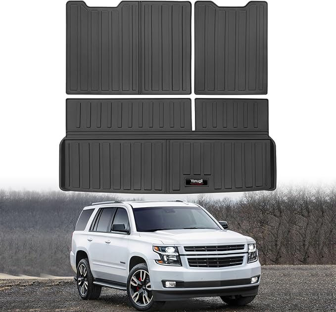 Custom for 2015-2020 Chevy Tahoe/GMC Yukon (Non XL) Cargo Mats Trunk Liner and Rear Seat Backrest Mats All Weather TPE Protection Mat Accessories (for 2015-2020 Chevy Tahoe/GMC Yukon)