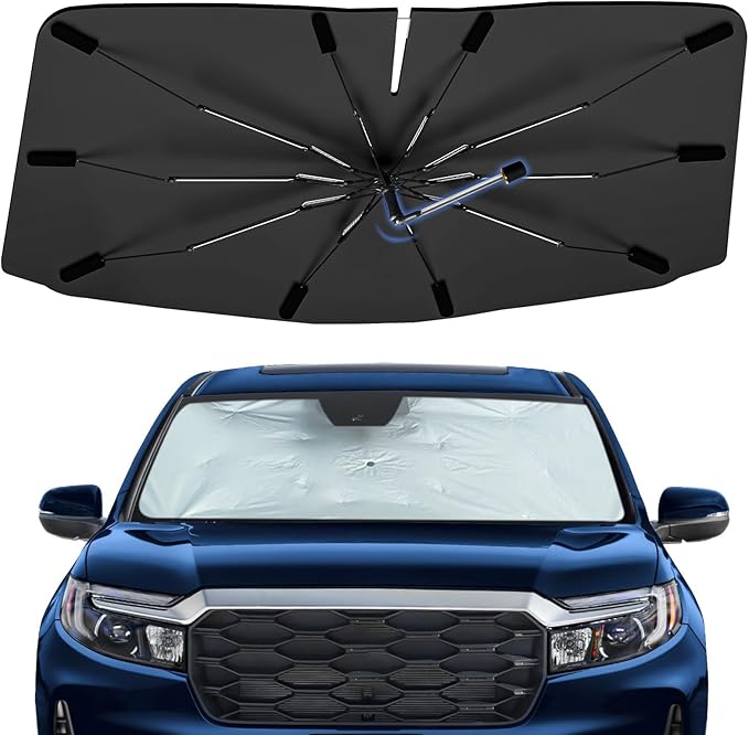 Windshield Sun Shade Umbrella for Honda Passport 2019-2026, Foldable Sunshade for Car Front Window, 360 Rotation Automotive Interior UV Protection for Outdoor Parking, Keep Car Cool