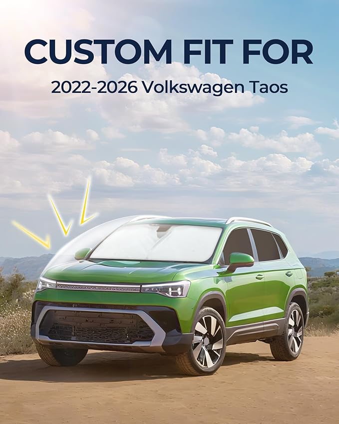 for Volkswagen Taos 2022-2026 Car Window Shades, 8pcs Privacy Sun Shade Set for Front Windshield Side and Rear Windows, Full Window Covers Keeps Vehicle Cool for Camping Napping