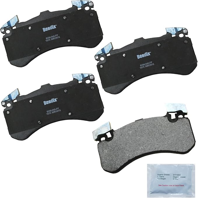 Bendix Priority1 CFM1575 Semi-Metallic Front Brake Pads for Audi A8 Quattro 2015-2012, S6 2018-2013, S7 2018-2013, S8 2018-2013