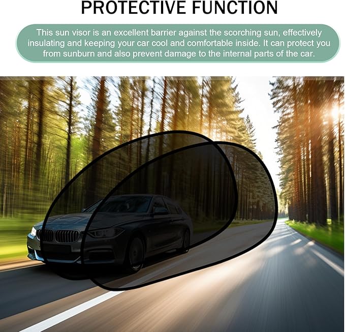 2PCS Universal Auto Window Shade, Car Sunshade, Baby Side Window Car Sun Shades, Blocks Over 98% of Harmful UV Rays, Provides Glare and UV Protection