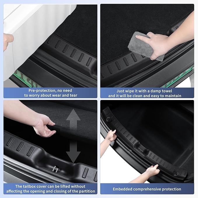 New Upgrade Rear Bumper Guard for Tesla Model Y Juniper 2025-2026 ABS Material, Prevent Scratches, Easy Installation - Trunk Bumper Protector Accessories for Tesla Juniper