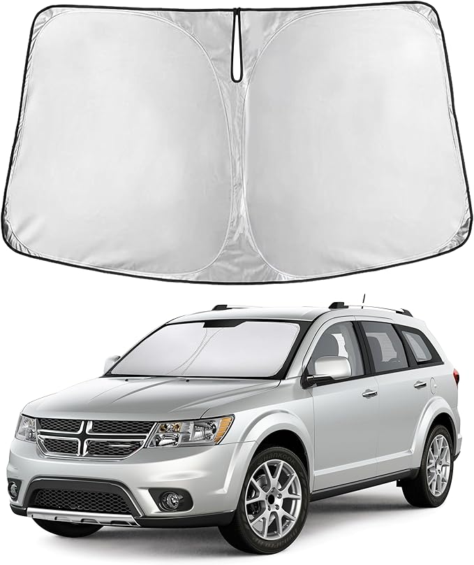 EcoNour Windshield Sunshade for Dodge Journey 2010-2018 2019 2020, Sun Visor for Front Windshield & Window Sun Shade Cover, UV Heat Blocker & Protector, Car Accessories