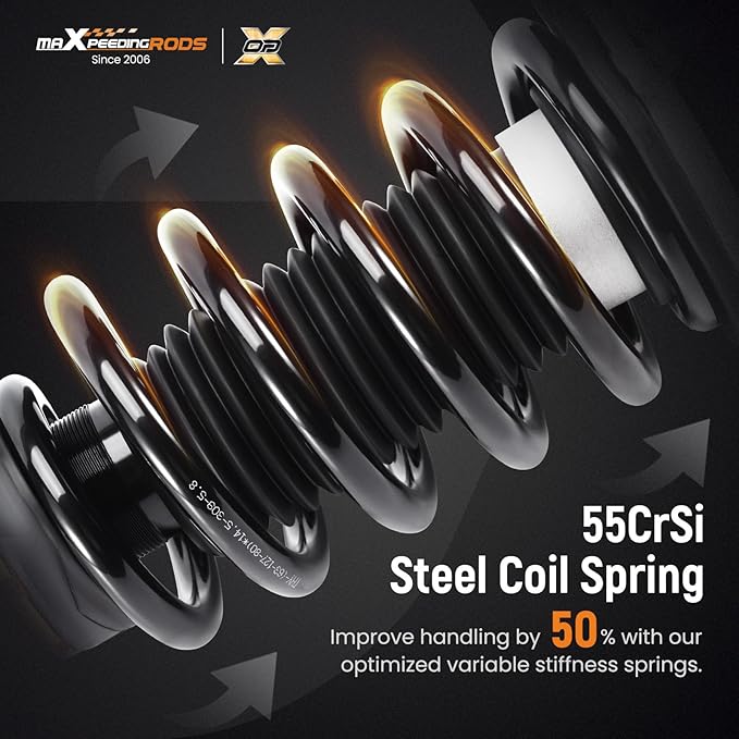 maXpeedingrods Coilover for Tesla model Y 2020+ AWD, Preset Damping Shock Absorber Struts Coilovers Suspension Kit, Black