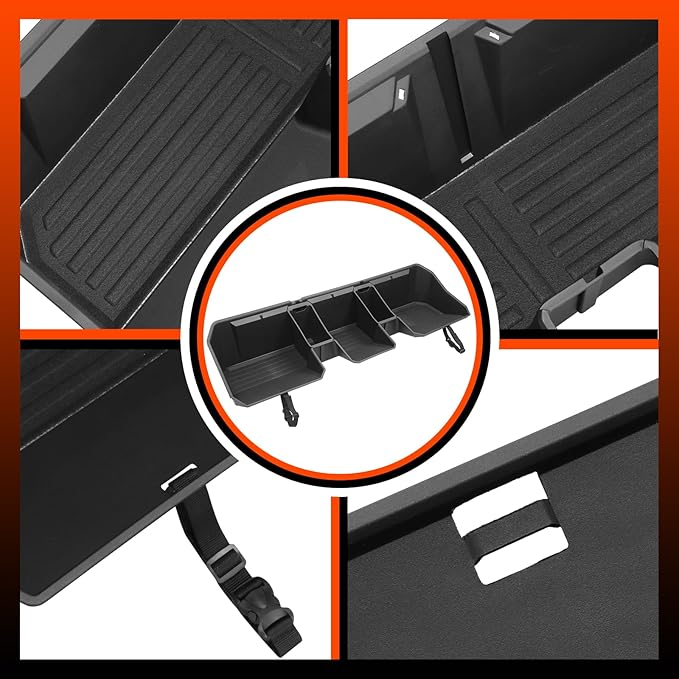 PENSUN Rear Under Seat Storage Box Fit for Tesla Cybertruck 2024, Hidden Second Row Underseat Storage Bin Organizer Black Tool Box for Cyber Truck Accessories