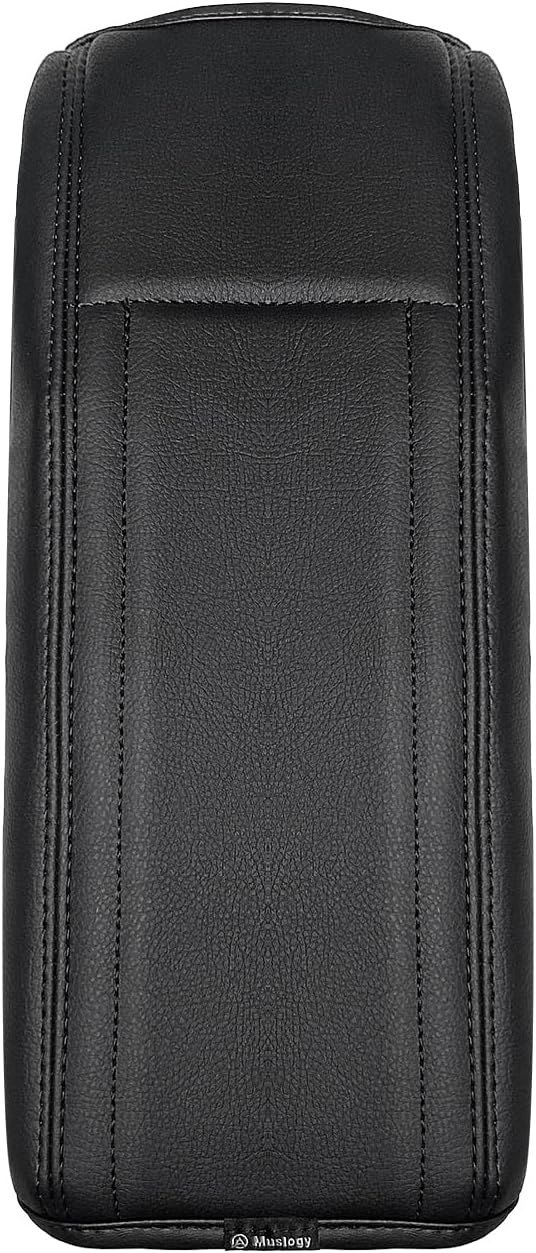 Muslogy Center Console Armrest Cover Fit for Toyota RAV4 2013-2018 Accessories, Comfort Armrest Pad Console Lid Cushion Vegan Leather Regular Thick