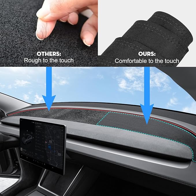 for Tesla Model Y Juniper Dashboard Cover,[Anti-Glare and Dustproof] Suede Dashboard Pad Dash Mat Compatible with New Tesla 2025-2026 New Model Y Juniper Accessories