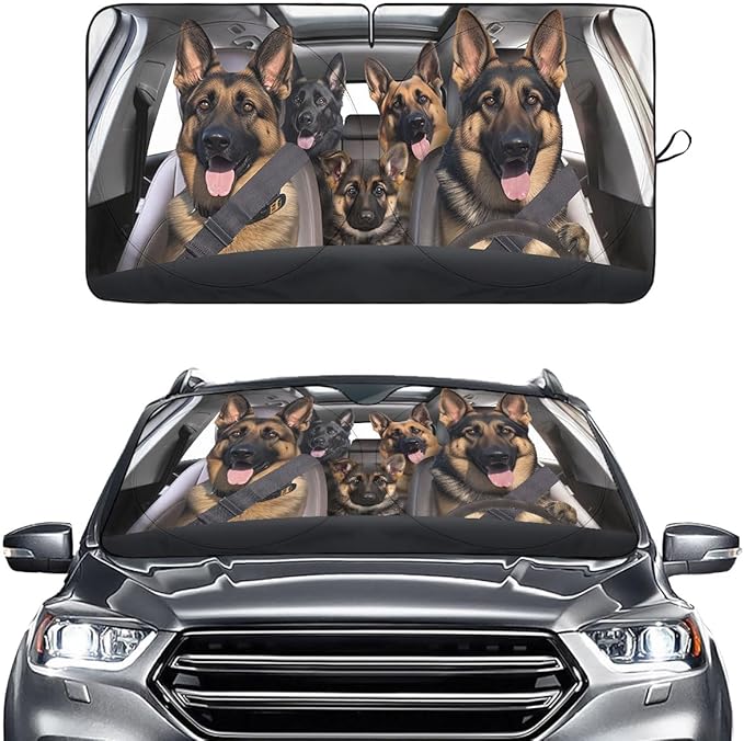Horror Windshield Sun Shade for Car SUV Truck (55x30 Inches), Front Window Visor for Windows, Protector Blocks UV