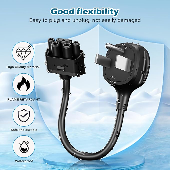 HiFind NEMA 6-50 Adapter for Tesla Gen 2 Mobile Charger 1 Ft, Connect Tesla Portable Charger to 6-50 Plug 240/250V Outlet 32 Amp Fast Charging for EV, Model S/3/X/Y, Safe & Durable, ETL, Black