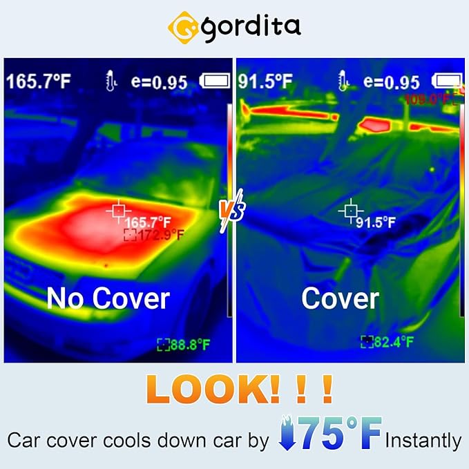 Car Cover Waterproof All Weather, GORDITA Full Exterior Covers with Mirror Pocket, Outdoor Car Cover UV Snow Rain Wind Dust All Weather Outdoor Protection Universal Fit SUV Length 189-204'' inch