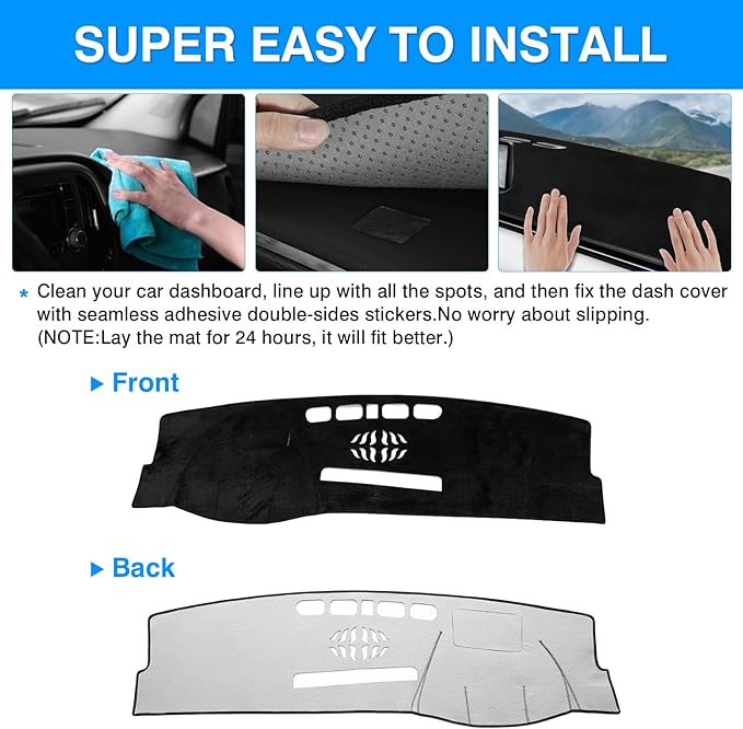 Autorder Dashboard Cover Mat for 2022-2025 Genesis GV70 Accessories Dash Cover Upgrade Velvet Dash Mat Sunshade Glare UV Rays Protector
