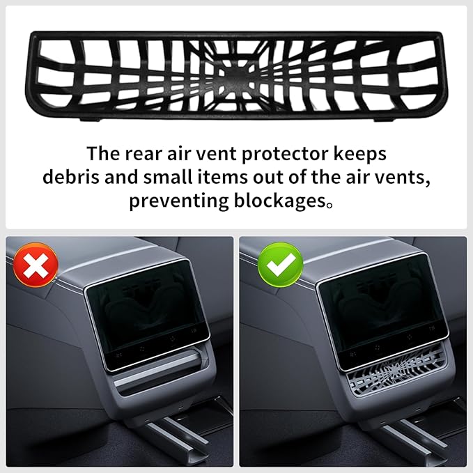 Tesla Model Y Juniper Center Console Organizer 6 PCS Silicone 2025 2026 New Tesla Model Y Juniper & Model 3 Highland Accessories Silent Hidden Storage Box with Rear Air Vent Protector