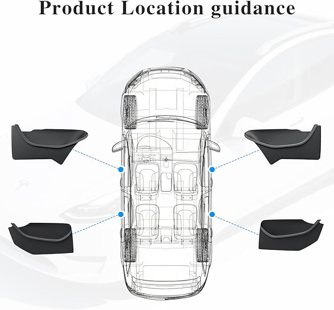 4pcs Door Pocket Organizer Set for tesla Model Y Juniper 2025 2026 Full-Coverage TPE Tray Liners for Front Rear Door Slots Door Side Storage Box Model Y Juniper Accessories (Not fit 2026 Standard)