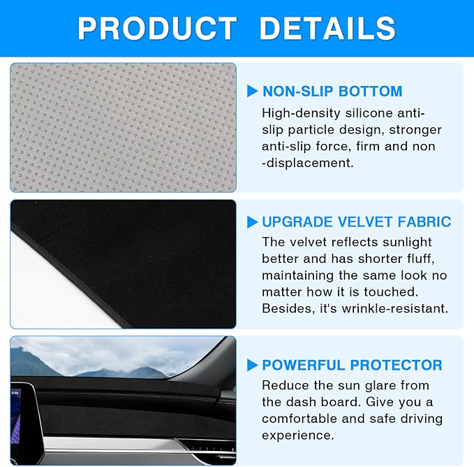 Autorder Dashboard Cover Mat for 2023-2025 2026 Lexus RX350/RX350h/RX450h+/RX500h Accessories Dash Cover Upgrade Velvet Dash Mat Sunshade Glare UV Rays Protector