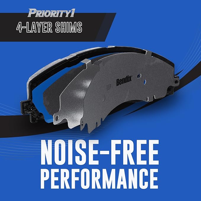 Bendix Priority1 CFC2427 Ceramic Front Brake Pads for Ford Edge 2024-2021, Lincoln Nautilus 2023