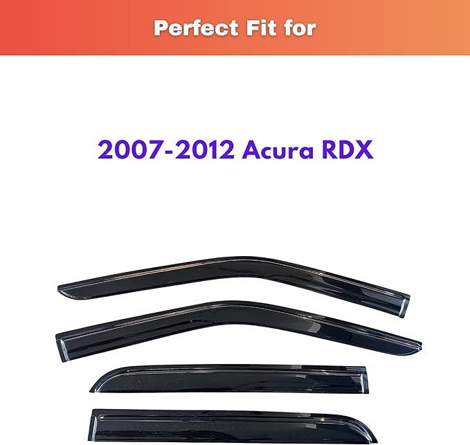 KPY Rain Guards Fit for 2007-2012 Acura RDX, Out-Channel Window Visors Vent Wind Deflectors 4PC, Car Accessories for 07-12 Acura RDX