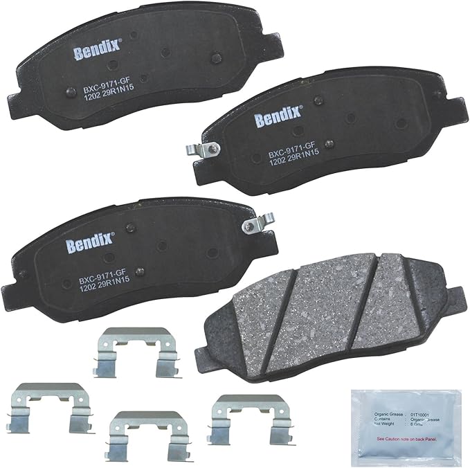 Bendix Priority1 CFC1202 Ceramic Front Brake Pads for Hyundai Entourage 2010-2007, Santa Fe 2009-2007, Santa Fe 2016-2013, Santa Fe XL 2016-2015, Kia Sedona 2012-2006, Sedona 2014