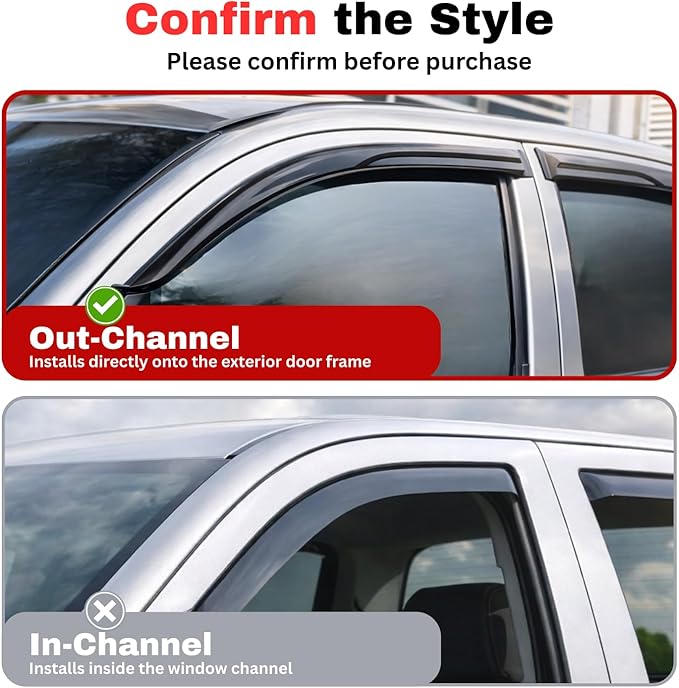 KPY Rain Guards Fit for 2004-2008 Acura TSX, Out-Channel Window Visors Vent Wind Deflectors 4PC, Car Accessories for 04-08 Acura TSX
