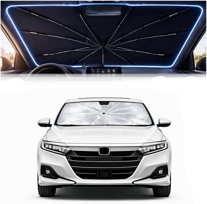 2026 Upgraded Car Windshield Sun Shade Umbrella - Custom-Fit for Honda Accord 2018-2022 Umbrella Sunshade,Easy Install,UV Protection & Heat Reflective,Keep Interior Cooler with Storage Bag