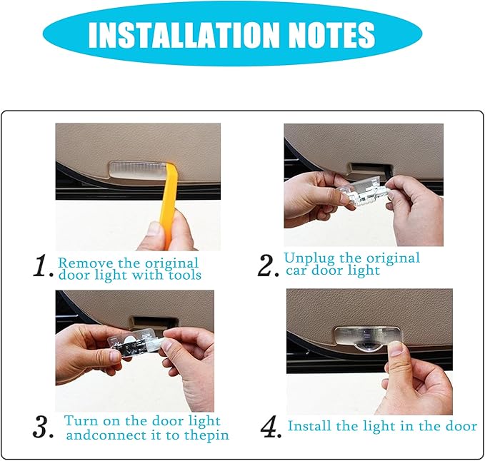 Never Fade LED Car Door Light Door Light Logo Welcome Logo Lights Accessories Compatible withLS/ES/is/LX/RX/GS/GX/RC/U（2PCS）