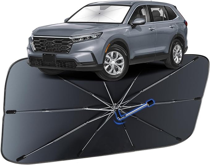 Windshield Sun Shade for Honda CR-V 2017-2022, Umbrella Car Shades with 360°Rotating Shaft, Foldable Front Window Sunshade for UV & Heat Protection